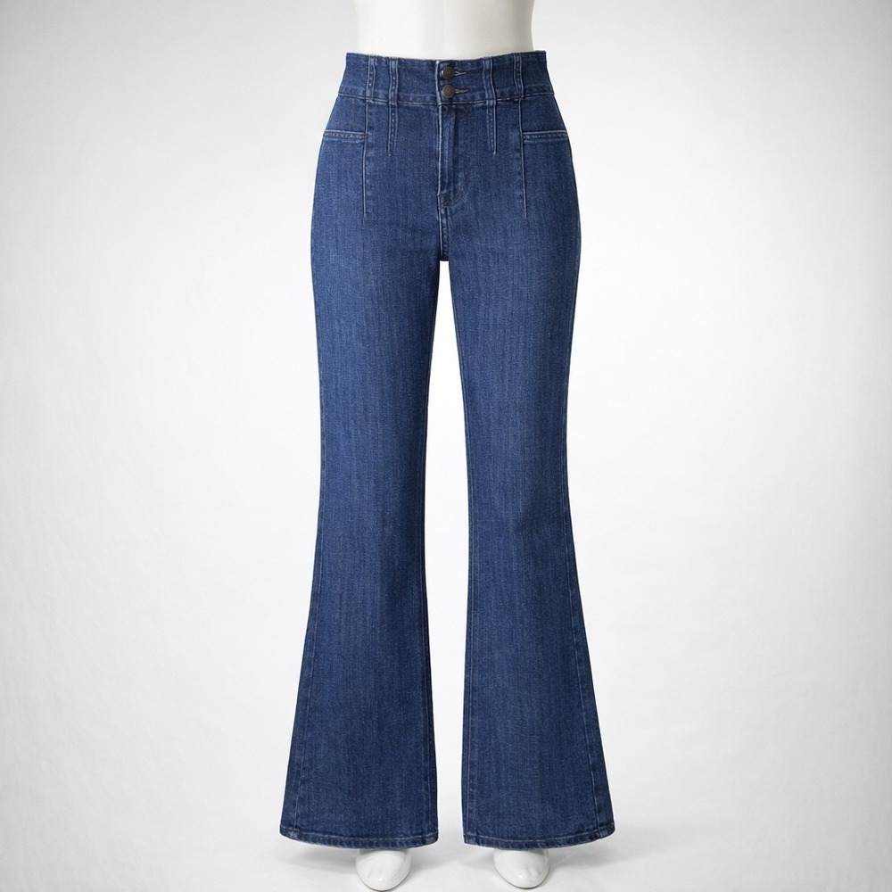 We The Free Free People Just Float On Flare Jeans Blue High Rise Size‎ 31 Womens